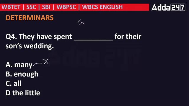 WB TET | SSC CGL English | 100% COMMON MCQs For WBTET, SSC CGL | Determiners | Adda247 Bengali