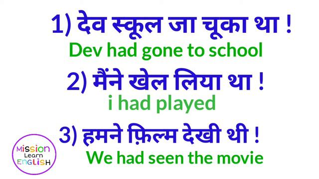 Past Perfect Tense | Had Ka Use With Examples | Hindi To English Translation|Learn English Grammar смотреть онлайн