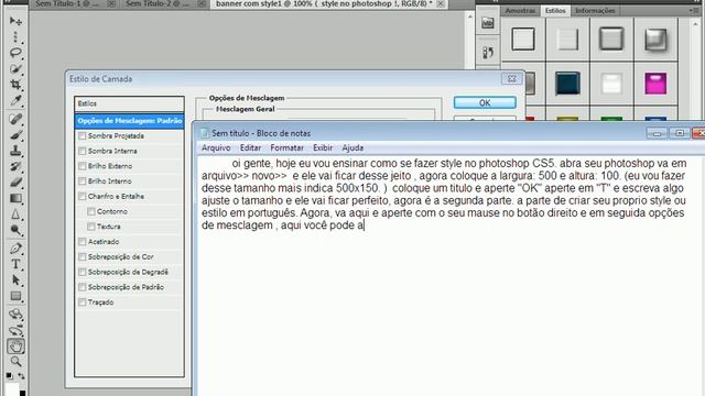 Como fazer style no photoshop CS5 смотреть онлайн