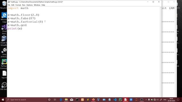math inbuilt function in python (tamil) | Quick through