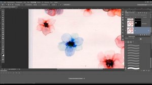 Hand Painted floral Watercolor brushes for Photoshop. Flower Photoshop Brushes. Digital brushes.