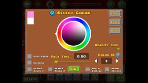 Как поменять цвет,блоки в уровне Geometry Dash