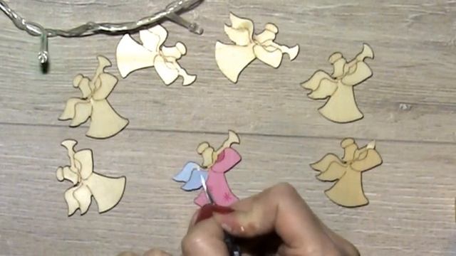 Роспись. Деревянная заготовка. Ангел.