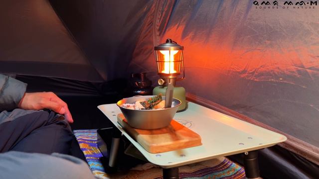 SOLO CAMPING IN HEAVEN'S HILL• ENJOYING COLD NIGHT IN A WARM TENT • ASMR смотреть онлайн