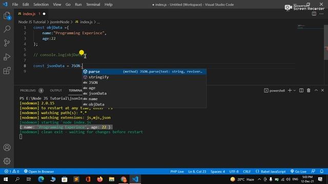 Node JS Tutorial #16 - How To Use JSON In Node JS File Step By Step Tutorial In Hindi In 2022