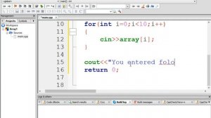 C++ Program to input 10 numbers in array and display them