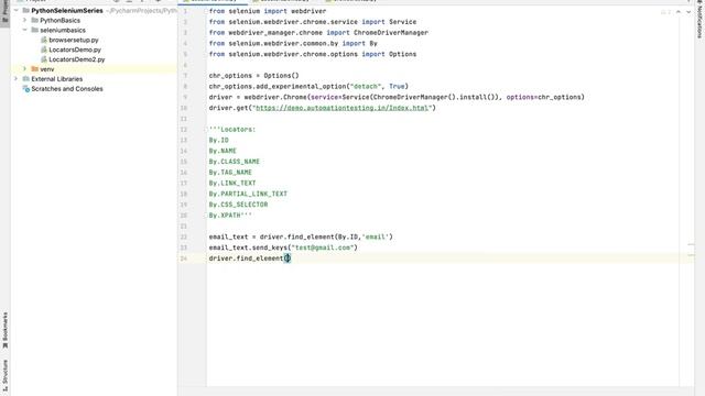 Day 10 Python Selenium Locators ID,Class,Name,TagnameLinkText #python #selenium #softwaretesting