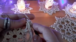 Мк снежинка крючком.@user-wo6ux4cy7n.  Crochet snowflake.