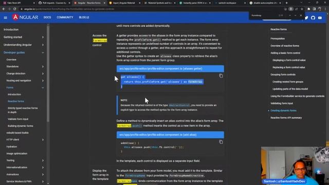 Learning Angular with Santosh - Form Builder and Dynamic Forms
