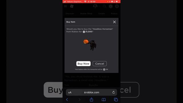 Buying The Headless Horseman On Roblox (genuine reaction) смотреть онлайн