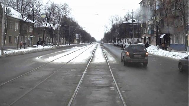 Вид из кабины трамвая. 5-й маршрут (1-я часть)