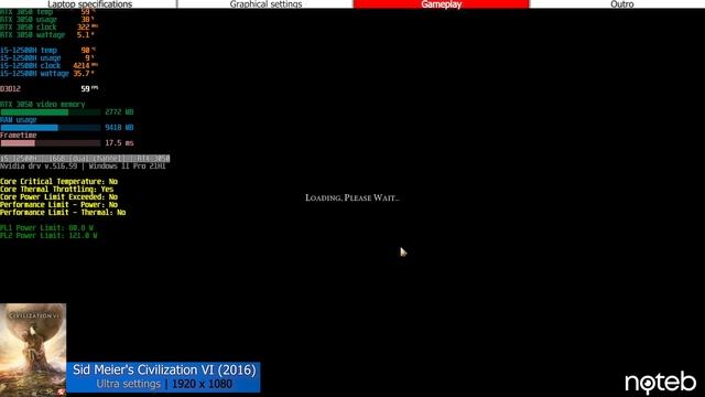MSI KATANA GF66 (2022) - Civilization VI Gameplay Test (i5-12500H, RTX 3050) смотреть онлайн