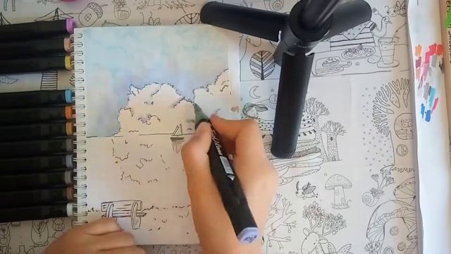 Как нарисовать пейзаж/море и парусник #море #пейзаж смотреть онлайн