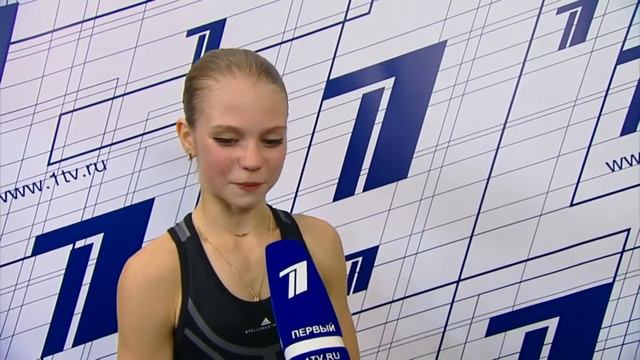 Александра Трусова. Интервью после произвольной программы на контрольных прокатах 2019 смотреть онлайн