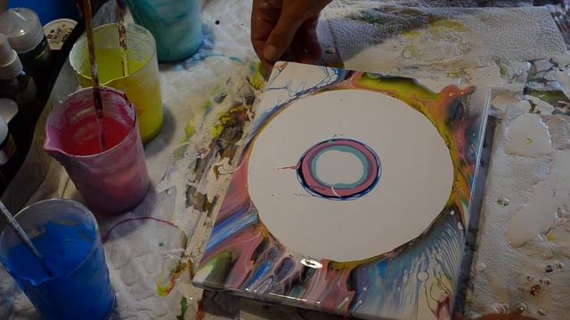 Рисование ВОЗДУХОМ ЦВЕТЫ в технике акриловой заливки. смотреть онлайн