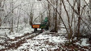 На детском квадроцикле по первому снегу за дровами