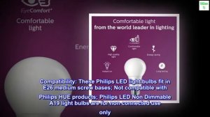 Philips LED Frosted A19 Light Bulb, Non-Dimmable, 800 Lumen, Daylight (5000K), 9W=60W, E26 Base