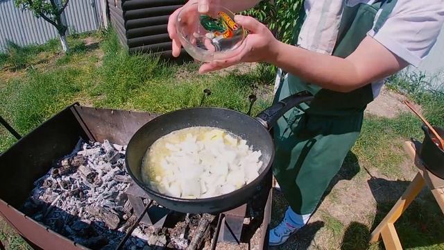 Рецепт чахохбили из курицы! Как мы готовим чахохбили на мангале!