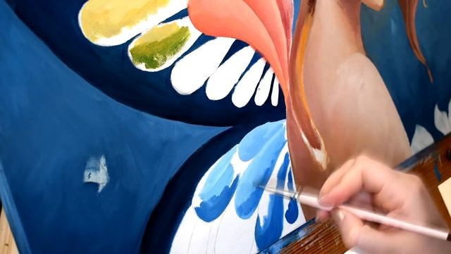 Фантазийная или реалистичная живопись. Пишу картину маслом с портретом девушки "Крылья бабочки" смотреть онлайн