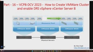 VCP8-DCV 2023 | Part-16 | How to Create VMWare Cluster and enable DRS vSphere vCenter Server 8