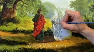 Religious Painting-Way to Emmaus by Robert Zund