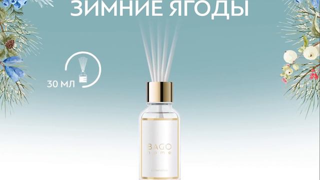 Ароматический диффузор "Зимние ягоды" 30 мл коллекция Акварель BAGO home.