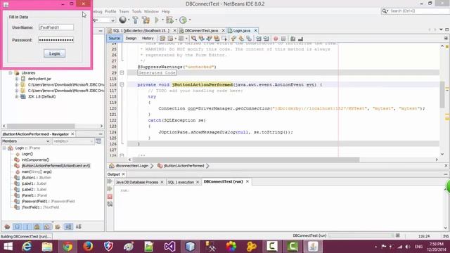 How To Connect Java Netbeans with SQL Server Login Select смотреть онлайн