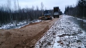 Маз 5551,5516, всеми силами достраиваем дорогу, к новому году. Маз 5551, чуть не лёг на бок??