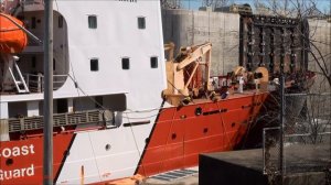 Arctic Icebreaker CCGS DES GROSEILLIERS enters Lock 7,  Welland Canal, 2014