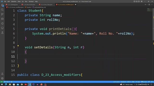 Access Modifiers (Public, Private, Protected) in JAVA || JAVA Tutorial in Hindi #23 || Death Code смотреть онлайн