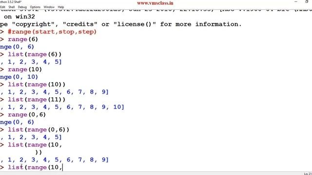 range function in python