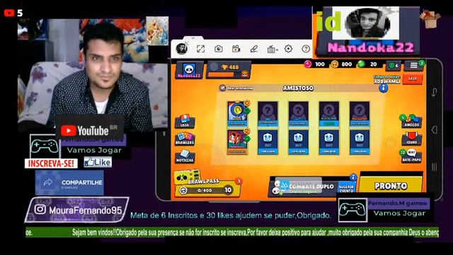 🔴Live Brawl stars vem joga🎶✅ 🌃 ☺️C\Fernando.M Games💬✅🎮 смотреть онлайн