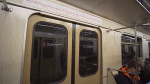 Russia, Moscow, metro ride from Кропо́ткинская to Парк культу́ры