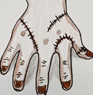 Как нарисовать руку из сериала "Уенсдей"