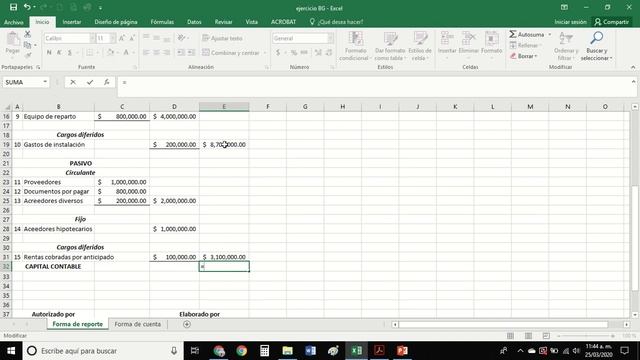 balance general en excel смотреть онлайн