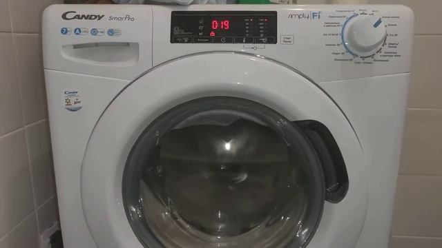 Candy SmartPro 7 kg CO4 117T1/2-07 White Cotton Max °C part (3/4) Intermin spin & last rinse смотреть онлайн