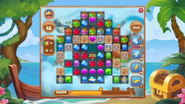 Как пройти уровень 9041 игры Сокровища Пиратов смотреть онлайн