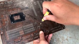 Restoration old mainboard Msi B75 gaming | Restored computer forgotten in the sewer