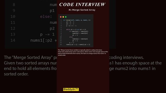 Code Interview #1 - Merge Sorted Array