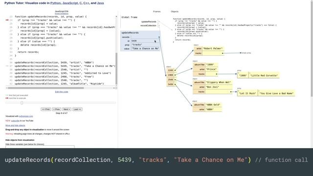 freeCodeCamp: Record Collection ( Solution) .