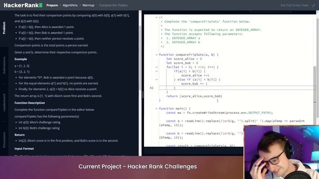 Learning Javascript! │ Live Code Challenges on HackerRank