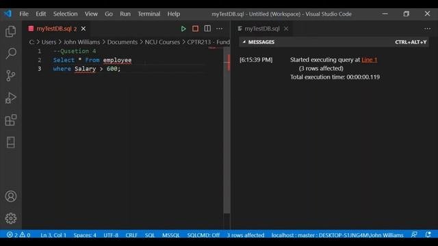 Visual Studio Code MSSQL Extension | Part 2: Write SQL