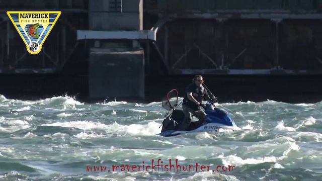PWC Fishing Drone footage - Maverick Fish Hunter - cool footage racing in rapids смотреть онлайн