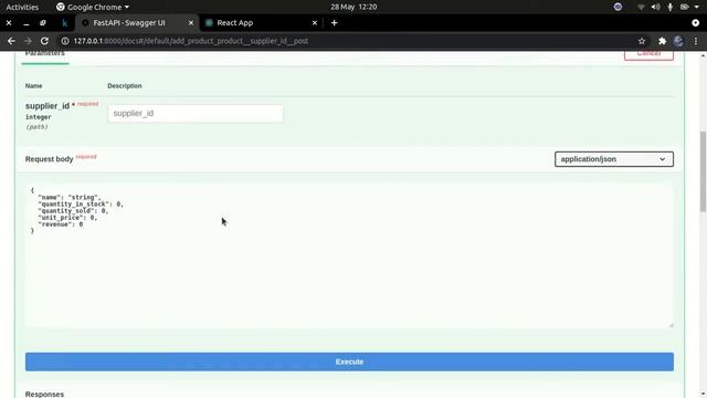 FastAPI and React Full-stack Application:  Adding products to backend | react routing, POST REQUEST
