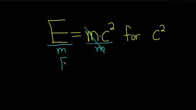 Solve the Literal Equation E = mc^2 for c^2 смотреть онлайн