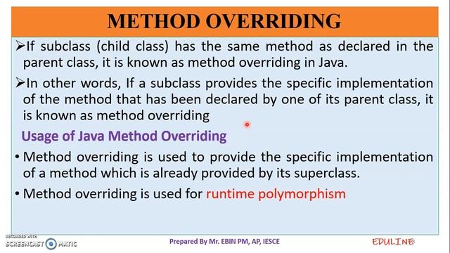 JAVA - MODULE 2 - TOPIC 28 - CALLING ORDER OF CONSTRUCTORS & METHOD OVERRIDING смотреть онлайн