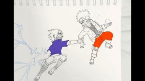 Naruto vs Sasuke Illustration