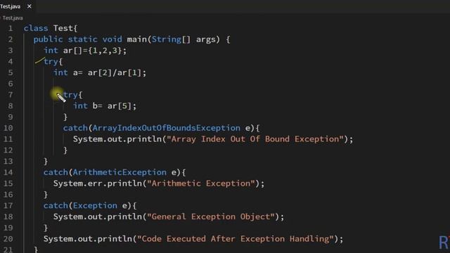 Java-114- Nested Try Block in Java || Java Exception Handling