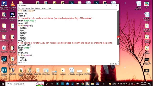MICRONESIA FLAG CODING CLASS VIII PYTHON