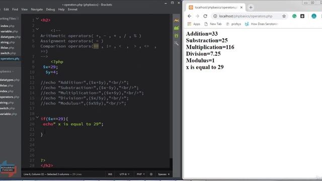 9 | Operators In PHP| Add | Subtract | Multiply | Divide | PHP  8| Intro To PHP For Beginners | COD